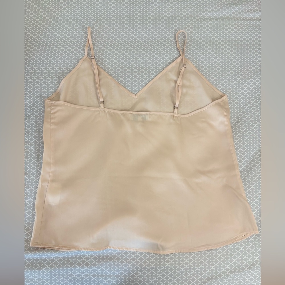 New Medium Ettitude Beige Sateen Bamboo V Neck Camisole - Picture 4 of 16